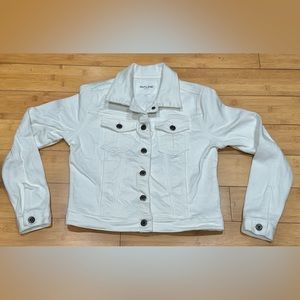Outland Denim Harper Cropped Jacket Women’s Size Small White Denim Truck Jacket
